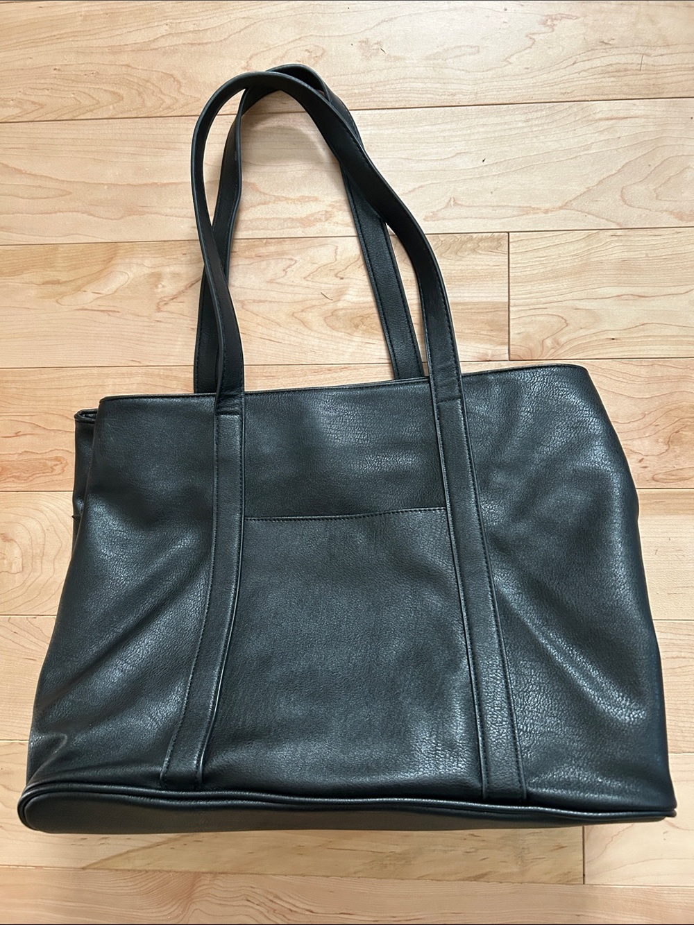 Classic Black Leather Tote Bag and or work bag